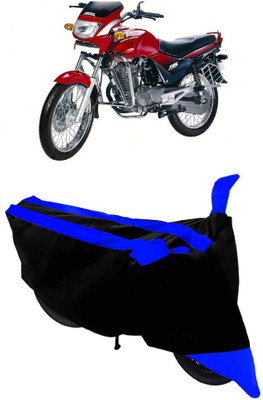 GANPRA Two Wheeler Cover for Hero(Ambition, Black, Blue)