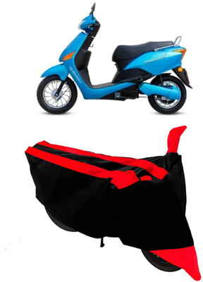 ABORDABLE Two Wheeler Cover for Hero(Electric Optima, Red, Black)