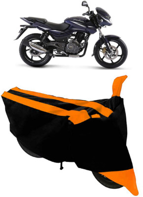ABORDABLE Two Wheeler Cover for Bajaj(Pulsar 180 DTS-i, Orange, Black)