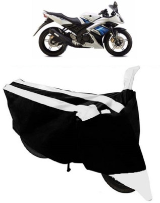 ABORDABLE Waterproof Two Wheeler Cover for Yamaha(YZF R15 S, White, Black)