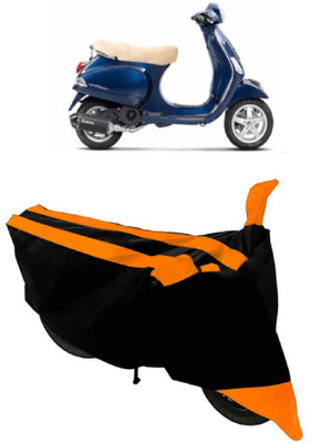 ABORDABLE Two Wheeler Cover for Piaggio(Vespa LX, Orange, Black)