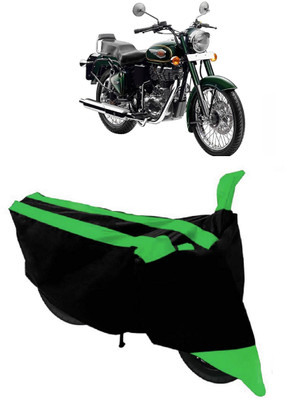 SHOPLINK Waterproof Two Wheeler Cover for Royal Enfield(Bullet 500, Green, Black)