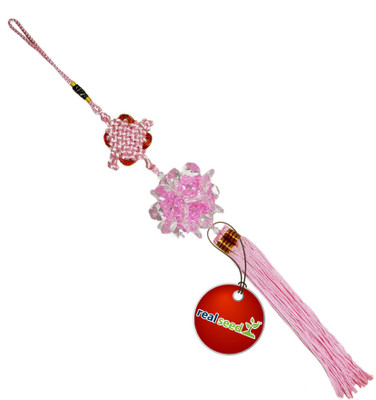 Real Seed Pink Crystal Car Decoration Rear View Mirror / Wall / Door Hanging Accessories Car Hanging Ornament(Pack of 1)
