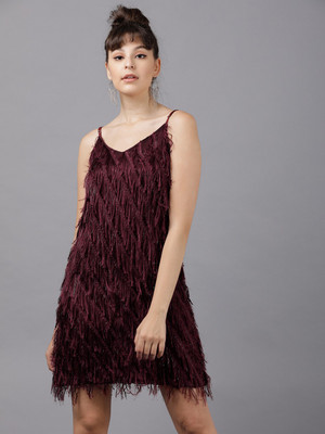 TOKYO TALKIES Women A-line Maroon Dress