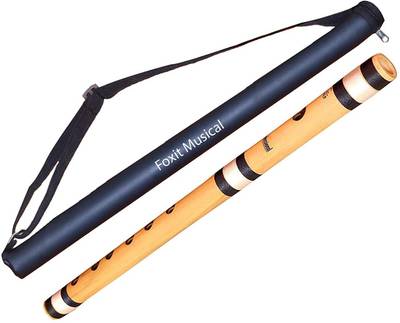 Foxit Musical Flutes C Scale Natural Bamboo Flute (14 inches, Medium) Carry Bag Bamboo Flute  (35.6 cm)