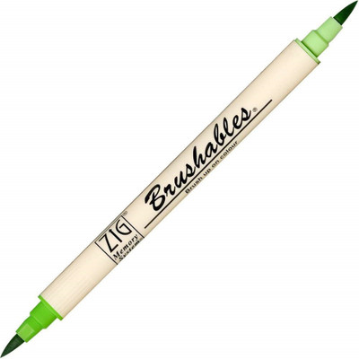 Zig MEMORY SYSTEM BRUSHABLES Ideal for Scrapbooking and other crafts Twin brush tips(Set of 1, SPRING GREEN)