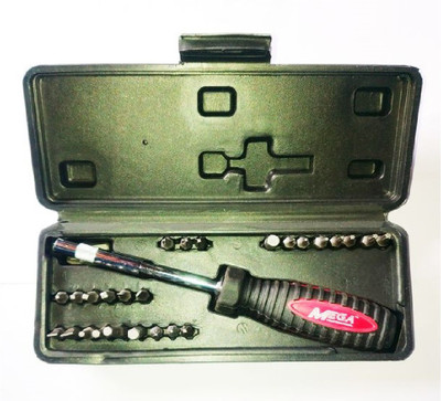 MEGA 30pcs Bit Set with Screwdriver Ratchet Screwdriver(Pack of 1)