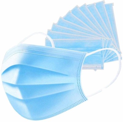 Zureni 3 Ply Non Surgical Disposable Face Mask with Nose Pin 20 GSM Unisex Nose Mouth Protection Cover with Non-woven Fabric ZN0008 Surgical Mask(Free Size, Pack of 50, 3 Ply)