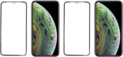 HOBBYTRONICS Edge To Edge Tempered Glass for Apple iPhone XS(Pack of 2)