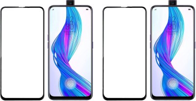 HOBBYTRONICS Edge To Edge Tempered Glass for Realme X(Pack of 2)