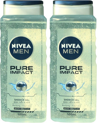 NIVEA Pure Impact Shower Gel 2 Units of 500ml each(2 x 500 ml)