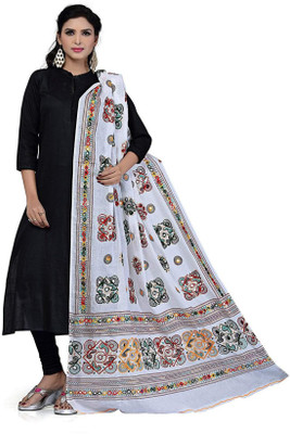 pk hub Cotton Blend Embroidered Women Dupatta