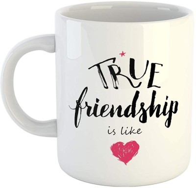 Alexus True Friendship Is Like Coffee White Ceremic Ceramic Coffee Mug(300 ml)