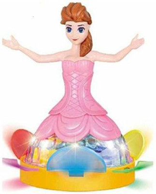 Kmc kidoz Musical Dancing Rotating Dream Princess Doll Girl Toys with 3D Light (Multicolor)(Multicolor)