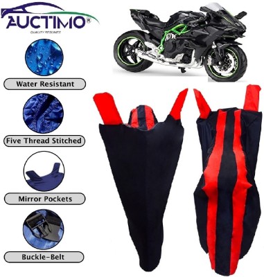 AUCTIMO Two Wheeler Cover for Kawasaki(Ninja, Red, Blue)