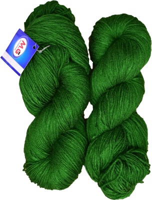 M.G Enterprise Brilon Leaf Green (400 gm) Wool Hank Hand knitting wool / Art Craft soft fingering crochet hook yarn, needle knitting yarn thread dyed.