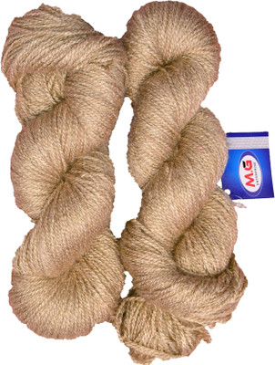 M.G Enterprise Rabit Excel Peanut (400 gm) Wool Hank Hand knitting wool / Art Craft soft fingering crochet hook yarn, needle knitting yarn thread dyed