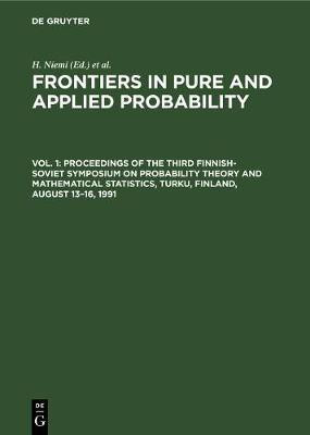 Proceedings of the Third Finnish-Soviet Symposium on Probability Theory and Mathematical Statistics, Turku, Finland, August 13-16, 1991(English, Hardcover, unknown)
