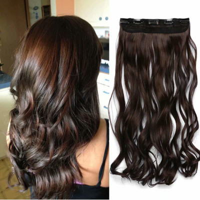 D-DIVINE Beautiful Looks Premium Quality Brown Wavy 5 Clip In Hair Extension