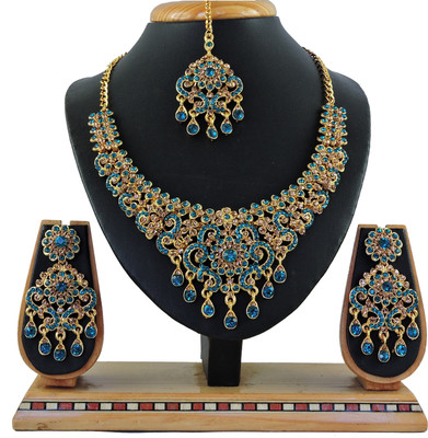 VATSALYA creation Alloy Gold-plated Turquoise Jewellery Set(Pack of 1)