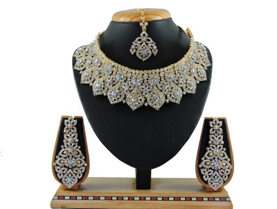 VATSALYA creation Alloy Gold-plated White Jewellery Set(Pack of 1)