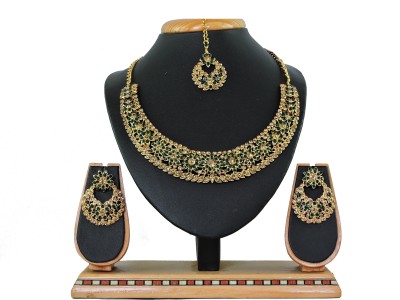 KAHAR CREATION Alloy Gold-plated Green Jewellery Set(Pack of 1)