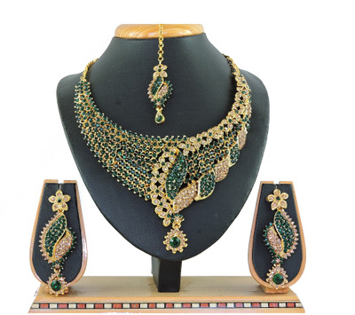 VATSALYA creation Alloy Gold-plated Green Jewellery Set(Pack of 1)