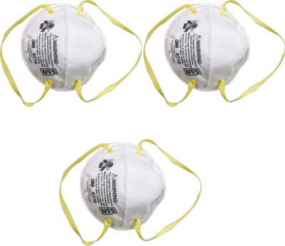 3M 8210 N95 NIOSH CERTIFIED FACE MASK 122(White, Free Size, Pack of 3)