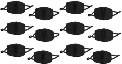 Wonder Star Combo of 12 Piece reusable Face Masks Unisex Anti Dust/Pollution/Flu Antiviral Virus Protection and Personal Health Respirator mask(Black, Free Size, Pack of 12)