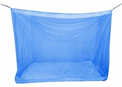 buyagain Cotton Adults Washable Best Quality Single Bed Blue Mosquito net 4X6.5 Feet ( MATERIAL-POLYCOTTON )COLOUR BLUE Mosquito Net(Blue, Bed Box)