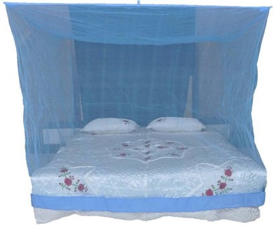 Shreejee Nylon Adults Washable Double bed Mosquito Net Mosquito Net(Blue, Bed Box)