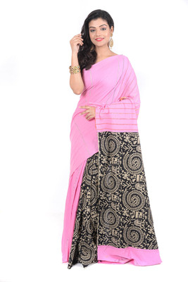 tant ghar Printed Bollywood Pure Cotton Saree(Multicolor)