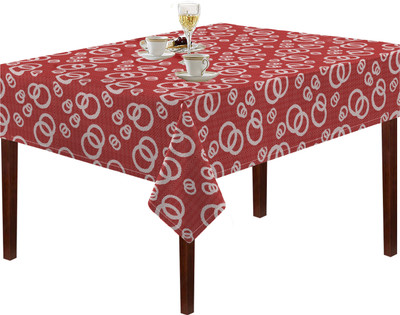 OASIS Printed 2 Seater Table Cover(Red, Cotton)