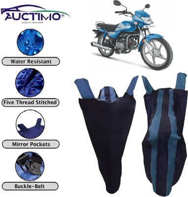 AUCTIMO Two Wheeler Cover for Hero(HF, Blue)