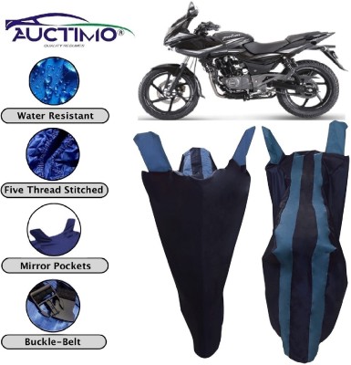 AUCTIMO Two Wheeler Cover for Bajaj(Pulsar 220F, Blue)