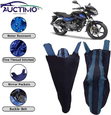AUCTIMO Two Wheeler Cover for Bajaj(Pulsar 180 DTS-i, Blue)