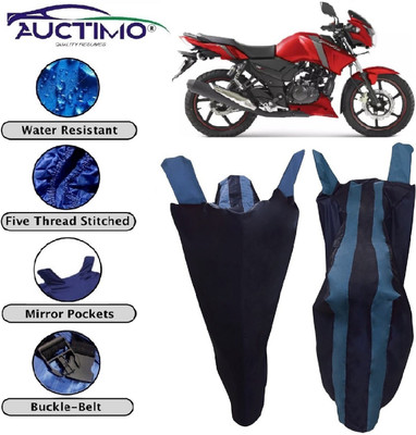 AUCTIMO Two Wheeler Cover for TVS(Apache RTR 160, Blue)