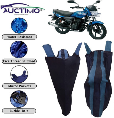AUCTIMO Two Wheeler Cover for Bajaj(Platina 100 DTS-i, Blue)