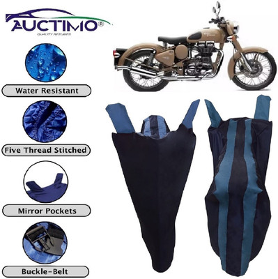AUCTIMO Two Wheeler Cover for Royal Enfield(Bullet 500, Blue)