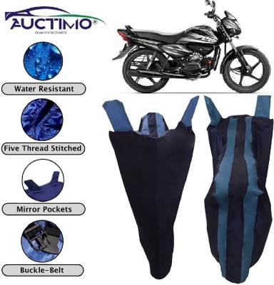 AUCTIMO Two Wheeler Cover for Hero(Splendor NXG, Blue, Black)