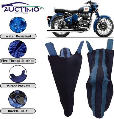 AUCTIMO Two Wheeler Cover for Royal Enfield(Classic 350, Blue)