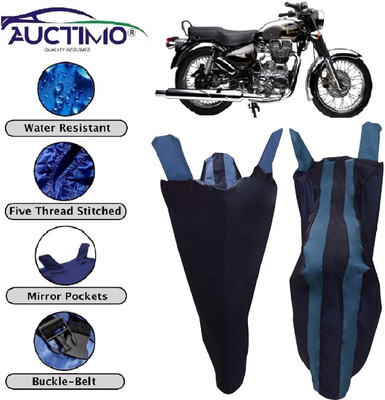 AUCTIMO Two Wheeler Cover for Royal Enfield(Electra Delux, Blue)