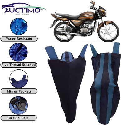 AUCTIMO Two Wheeler Cover for Hero(Splendor Pro, Blue, Black)