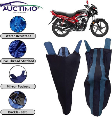 AUCTIMO Two Wheeler Cover for Honda(Dream Yuga, Blue)