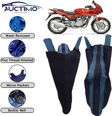 AUCTIMO Two Wheeler Cover for Bajaj(Pulsar 220 DTS-i, Blue)