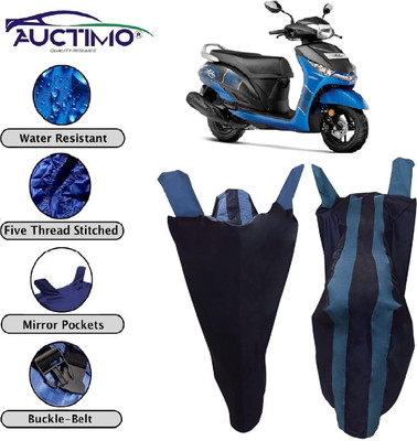 AUCTIMO Two Wheeler Cover for Yamaha(Alpha, Blue)
