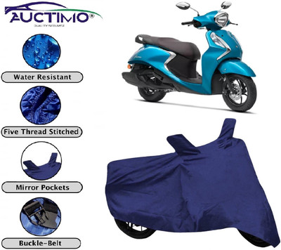 AUCTIMO Two Wheeler Cover for Yamaha(Fascino, Blue)