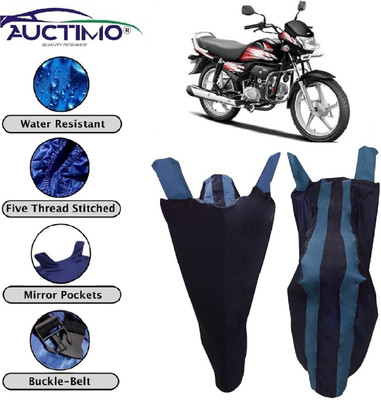 AUCTIMO Two Wheeler Cover for Hero(CD deluxe, Blue)