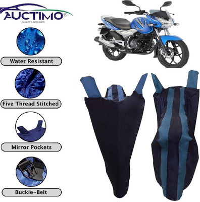 AUCTIMO Two Wheeler Cover for Bajaj(Discover 125 DTS-i, Blue)