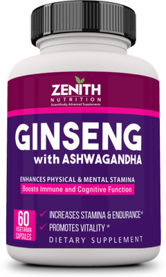 Zenith Nutrition Ginseng with Ashwagandha 60 No Zenith Nutrition Vitamin Supplement